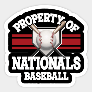 Proud Name Nationals Graphic Property Vintage Baseball Sticker